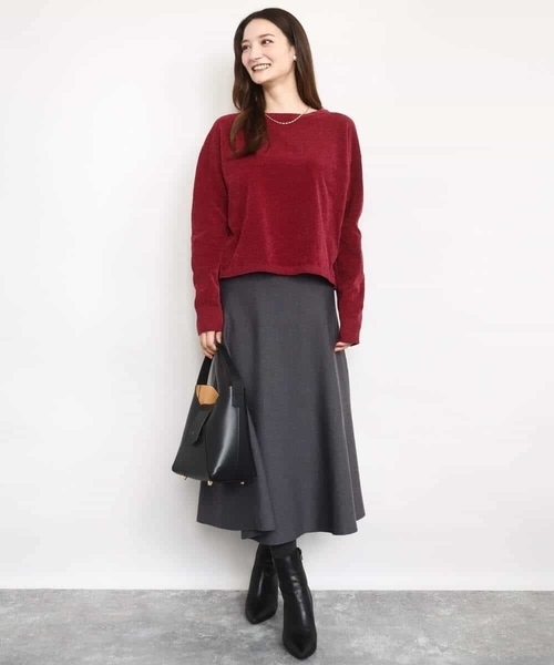 「MK MICHEL KLEIN」 ニットスカート 38 ネイビー レディース_画像6