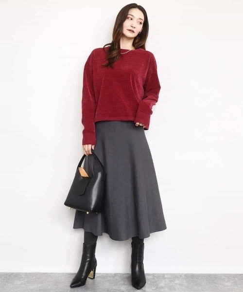 「MK MICHEL KLEIN」 ニットスカート 38 ネイビー レディース_画像7