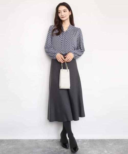 「MK MICHEL KLEIN」 ニットスカート 38 ネイビー レディース_画像8