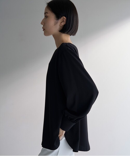 「UNFILO」 長袖ブラウス MEDIUM ブラック レディース_画像3