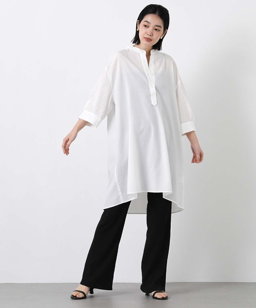 ワイドパンツ パンツ シワ加工カットフレアパンツ レディースの画像
