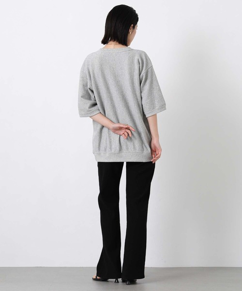 ワイドパンツ パンツ シワ加工カットフレアパンツ レディースの画像