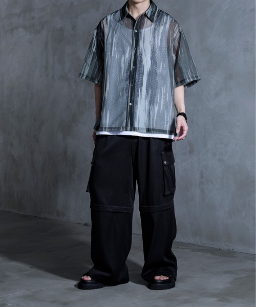 「Ellno Loset」 カーゴパンツ SMALL ブルーグリーン メンズ_画像2