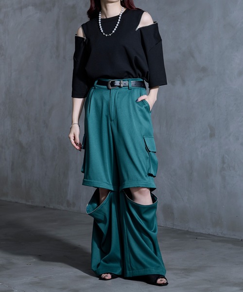 「Ellno Loset」 カーゴパンツ SMALL ブルーグリーン メンズ_画像5