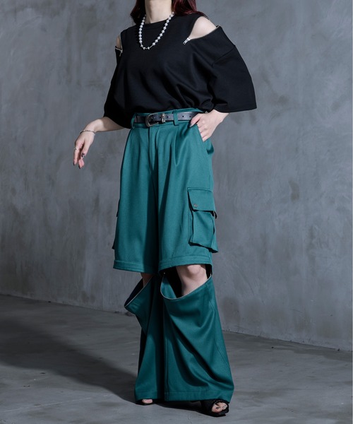 「Ellno Loset」 カーゴパンツ SMALL ブルーグリーン メンズ_画像6