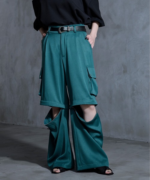 「Ellno Loset」 カーゴパンツ SMALL ブルーグリーン メンズ_画像7