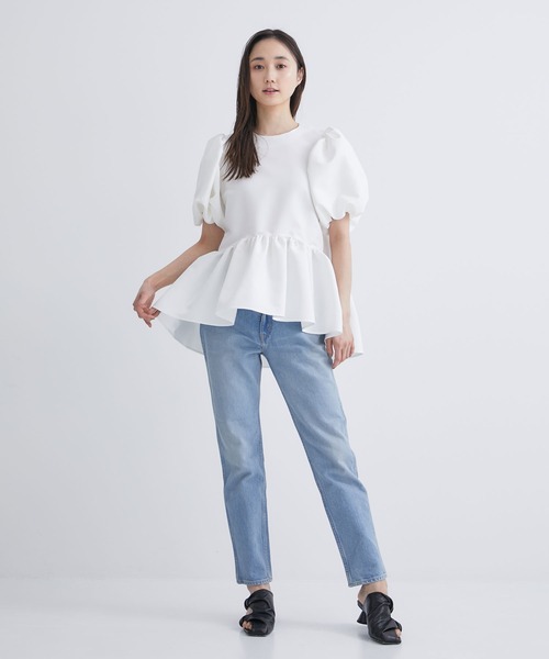 「TSURU by Mariko Oikawa」 半袖チュニック FREE ベージュ レディース_画像2