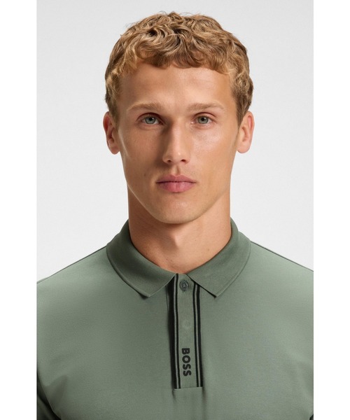 BOSS（HUGO BOSS） ポロシャツ Paddy ストライププラケット＆ロゴ