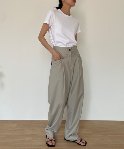「Didot.showroom」 スラックス S チャコール レディース_画像3