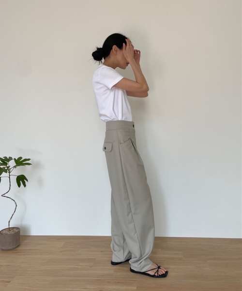 「Didot.showroom」 スラックス S チャコール レディース_画像4