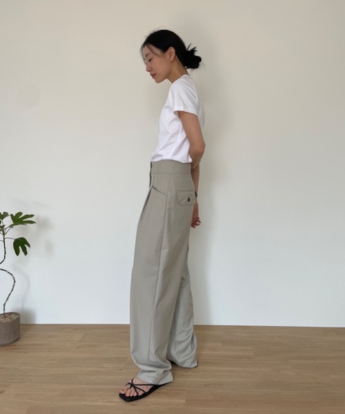 「Didot.showroom」 スラックス S チャコール レディース_画像5