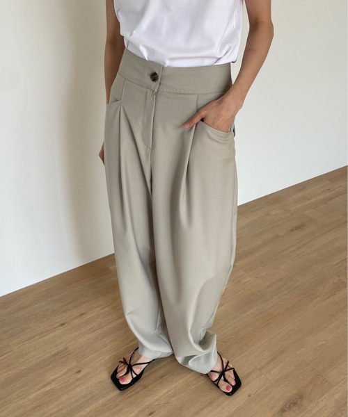 「Didot.showroom」 スラックス S チャコール レディース_画像7
