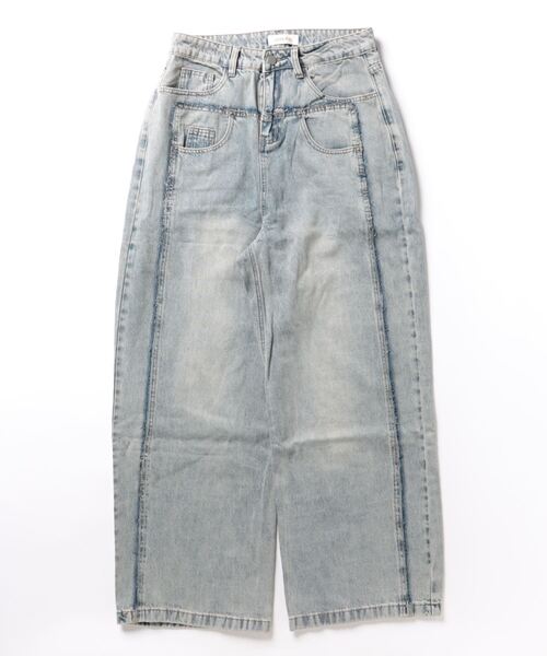 「aimoha」 デニムパンツ SMALL ライトブルー レディース_画像3