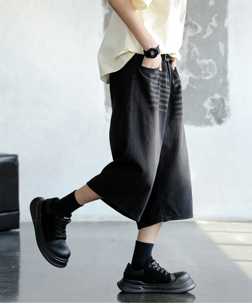 「neos」 デニムハーフパンツ MEDIUM ダークインディゴブルー メンズ_画像2