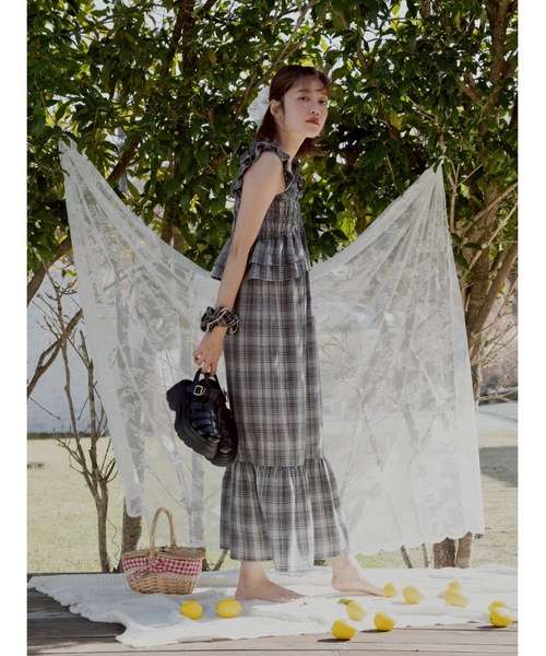 「JUMELLE」 キャミソールワンピース MEDIUM ブラック レディース_画像6