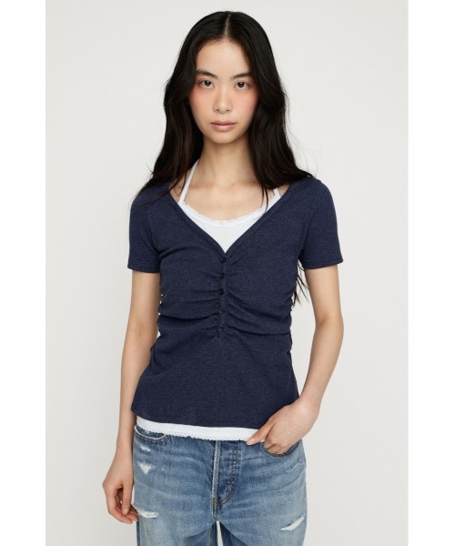 SLY（スライ） tシャツ 半袖 LAYERED LIKE CUT S/S TOPS レイヤード