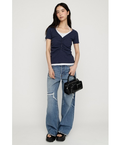 SLY（スライ） tシャツ 半袖 LAYERED LIKE CUT S/S TOPS レイヤード