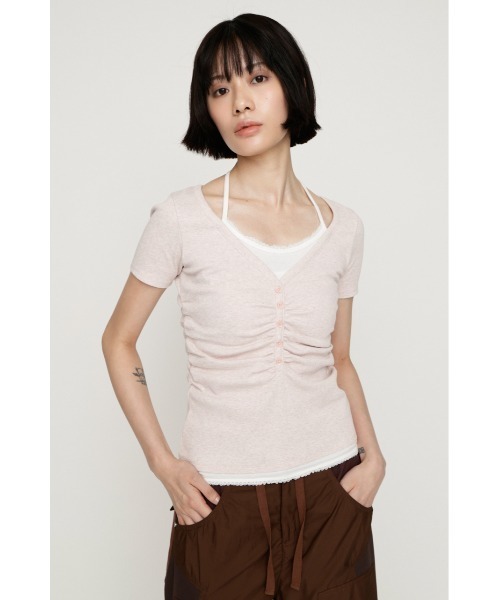 SLY（スライ） tシャツ 半袖 LAYERED LIKE CUT S/S TOPS レイヤード