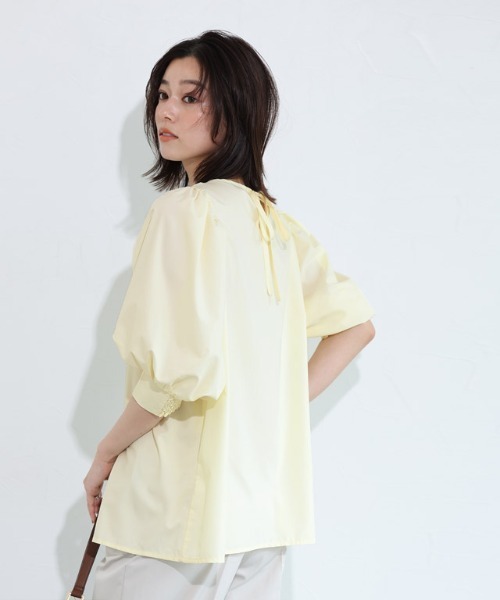 「Pierrot」 半袖ブラウス L ブルー系その他 レディース_画像9