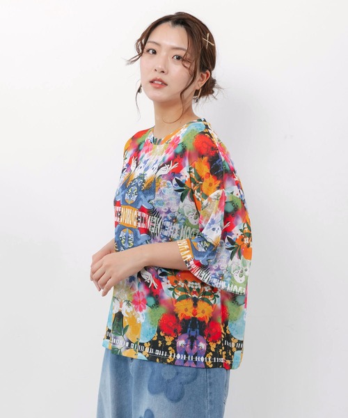ScoLar（スカラー） tシャツ 半袖 162690：3柄展開 シアー天竺Tシャツ