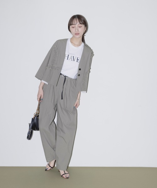 【完売美品】eimee law エイミーロウ　メッシュ　ニット　ブルゾン　カーキ Eimee Law（エイミーロウ） ジャケット FREE ライトカーキ レディース