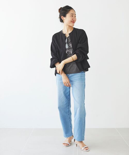「le.coeur blanc」 デニムパンツ 36 ブルー レディース_画像4