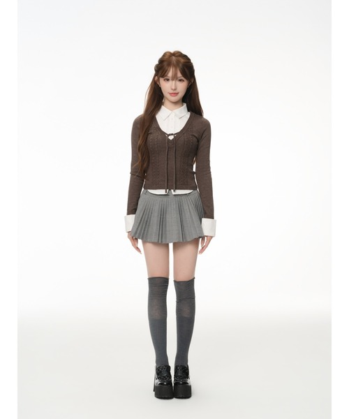 ANDWANG アンドワング レザー ミニスカート プリーツスカートS 即完売