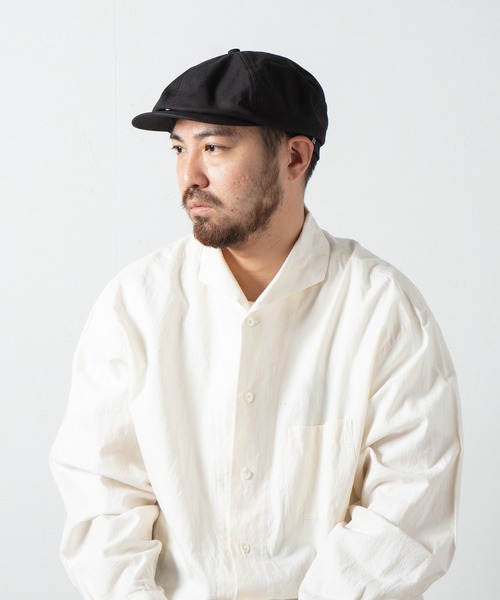 帽子　リネン　ハンチング　英国製 インディゴリネンヘリンボン ハンチングキャスケット HATBLOCK