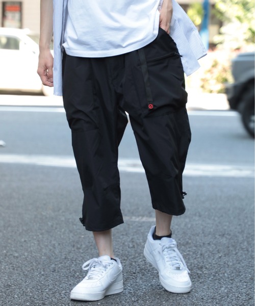 美品✨クレッシェントデュオ サルエルパンツ クロップド フリース 日本製 黒 M ブラックスラブデニム フレアクロップドパンツ | maison TOMORROWLAND