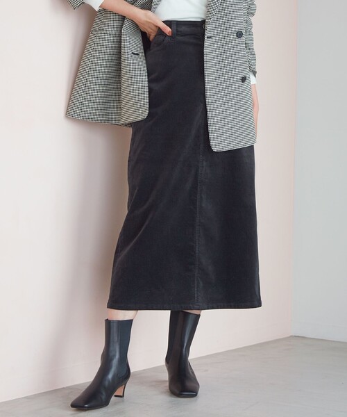 23区 スカート 「洗える」23区DENIM ベルベットストレッチ A