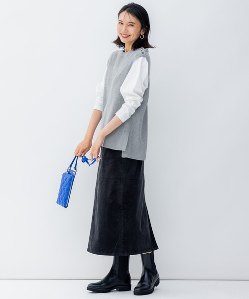 ★23区★ 【洗える】23区DENIM ベルベットストレッチ Aライン スカート 洗える】23区DENIM ベルベットストレッチ Aライン スカート / 23