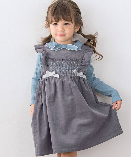 ストレッチコーデュロイ ジャンパースカート a.v.v｜[100-130]ストレッチコーデュロイジャンパースカート