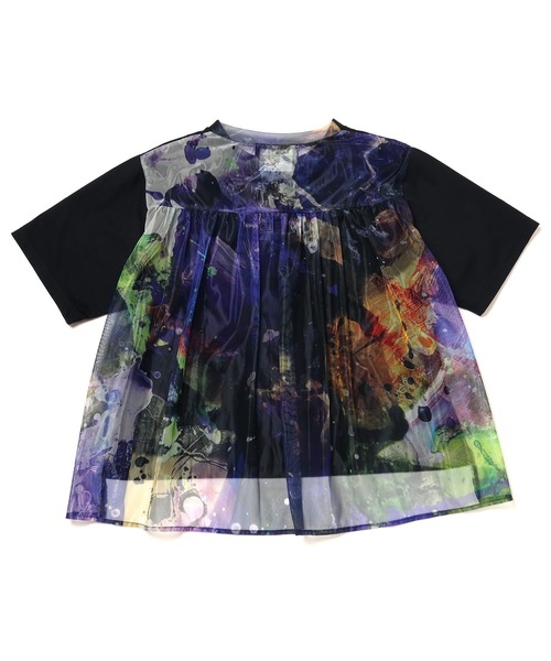 tシャツ RADIO EVA A093 EVANGELION Graffiti Sheer Shirt by Cigarette-burns レディー RADIO EVA A093 EVANGELION Graffiti Sheer Shirt by Cigarette