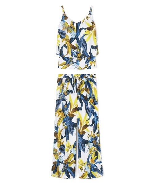 【新品未使用】Coral Veil ボタニカル柄水着&パンツ M ロングパンツセット水着 9M・11L 【Coral veil（コーラル