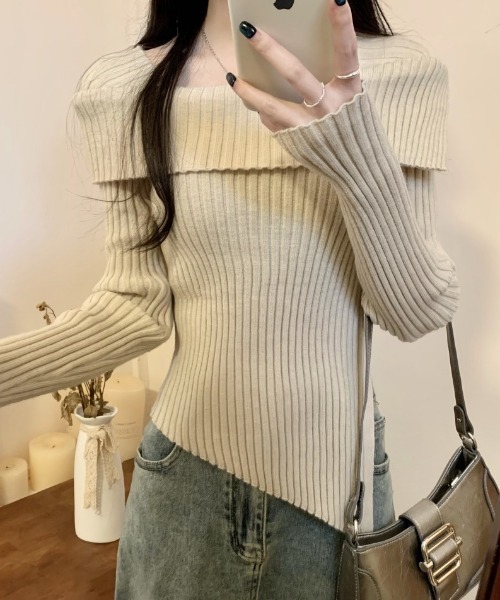 Sibra（シブラ） ニット セーター 2WAYオフショルダーニットトップス