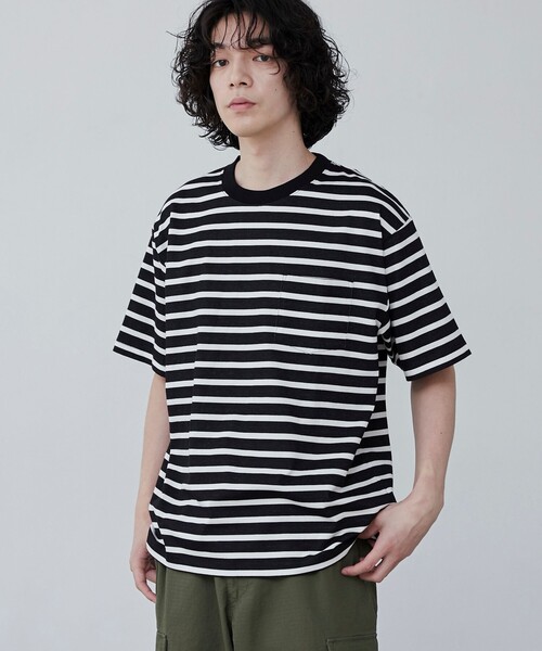 tシャツ 「WELLTECT」ボーダークルーネックTシャツ メンズ 