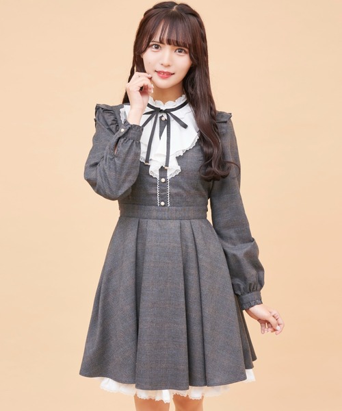 Secret Honey」 長袖ワンピース MEDIUM グレー レディース  