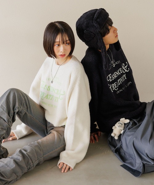 Anui（アニュイ） ニット セーター 「UNISEX/選べる着丈」カールヤーン