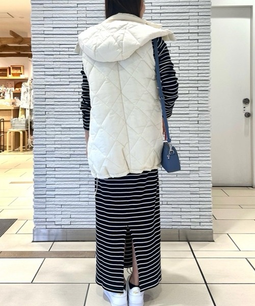 LACOSTE ワンピース コットンリブニットドレス / ニット