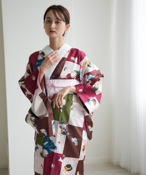 utatane 長襦袢 ニコアンティーク おもちゃばこ レッド レディース