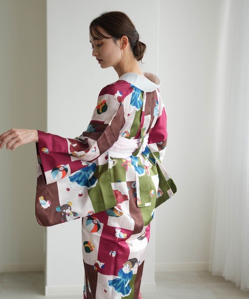 utatane 長襦袢 ニコアンティーク おもちゃばこ レッド レディース