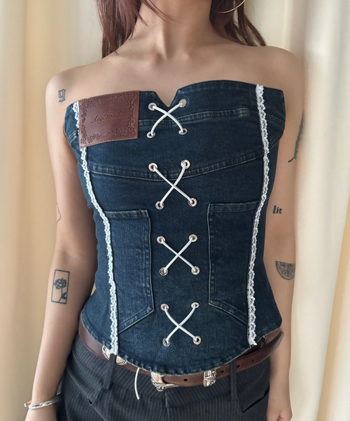 ベアトップ+チューブトップ REVOLVE CLEA チューブトップ ベアトップ カップ付 ストラップレスフリル
