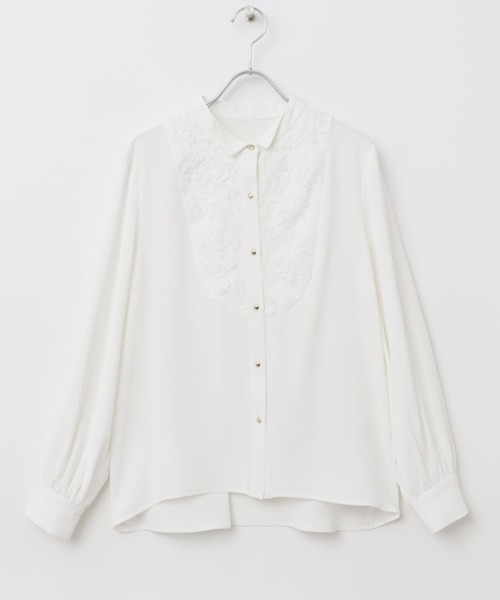 ヨウジヤマモト レース 花 切替 ヘンプ シャツ ブラウス 1 S レディース ヨウジヤマモト レース 花 切替 ヘンプ シャツ ブラウス 1 S