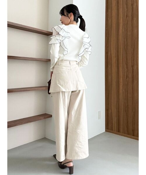 dazzlin tシャツ フロントホック長袖フリルトップス レディース