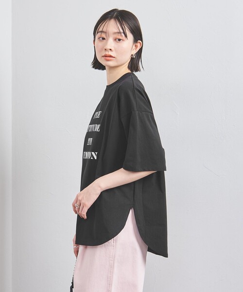 tシャツ サイドメッセージプリント Tシャツ レディース SACRA（ファッション） tシャツ 「SACRA」メッセージプリント T