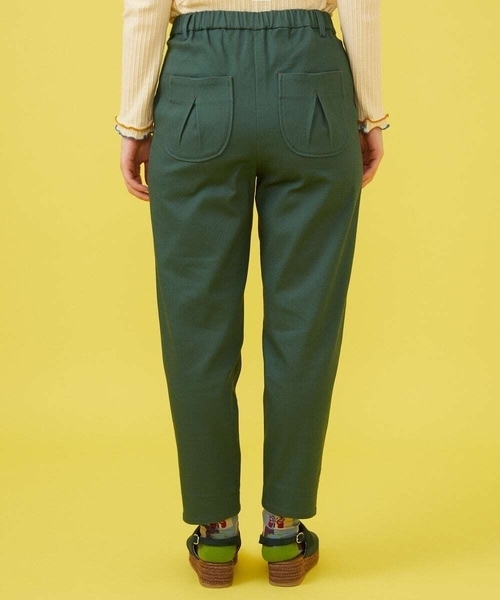 Jocomomola（ホコモモラ） パンツ カラーツイル 刺繍入りテーパード