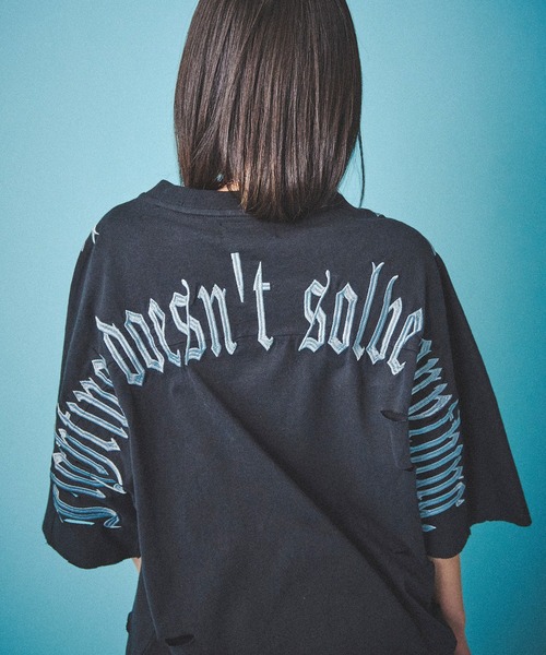 GALFY ガルフィー 病みに染まりし反戦Tシャツ GALFY (ガルフィー) 病みに染まりし反戦Tシャツ - White