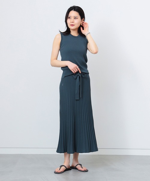 BEAMS HEART セットアップ リブニット ノースリーブ ワンピース