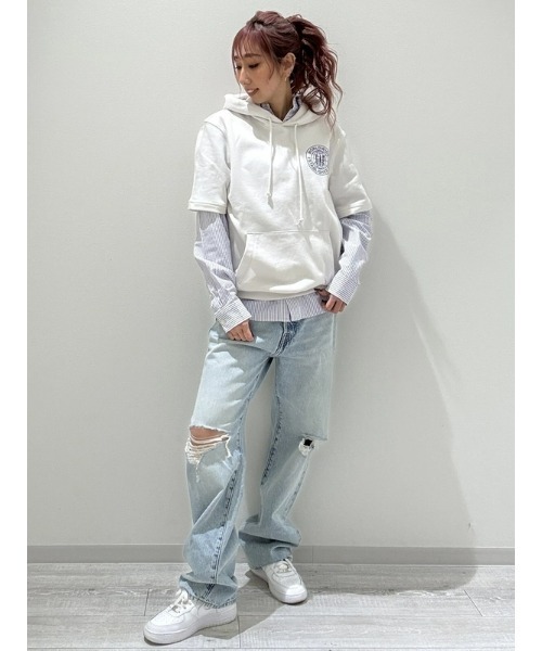 GAP パーカー ヴィンテージソフト GAPロゴパーカー半袖(ユニ