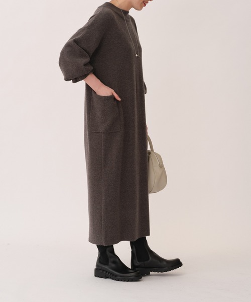新品未使用☆BEARDSLEY ニットロングワンピース BEARDSLEY（ビアズリー） ニットワンピース FREE チャコールグレー